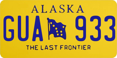 AK license plate GUA933