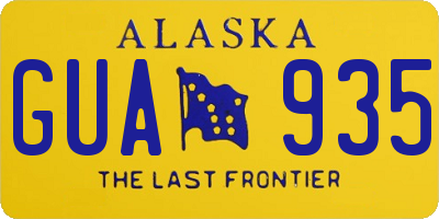 AK license plate GUA935
