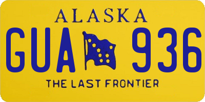 AK license plate GUA936