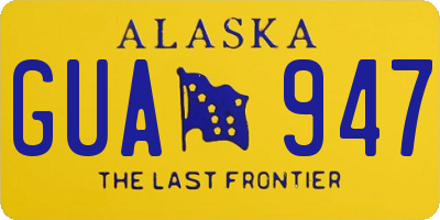 AK license plate GUA947