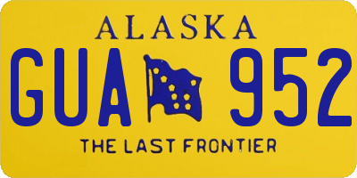 AK license plate GUA952