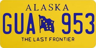 AK license plate GUA953