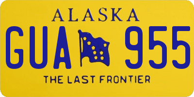 AK license plate GUA955