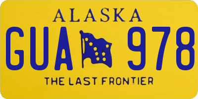 AK license plate GUA978