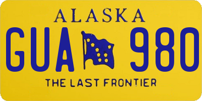 AK license plate GUA980