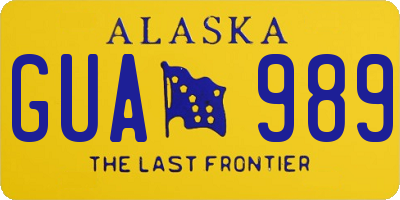 AK license plate GUA989