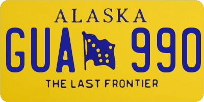 AK license plate GUA990