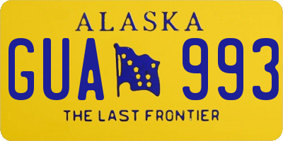AK license plate GUA993