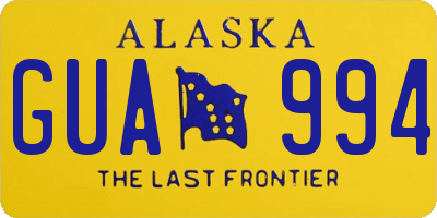 AK license plate GUA994