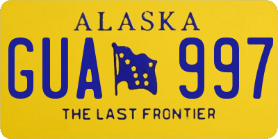 AK license plate GUA997