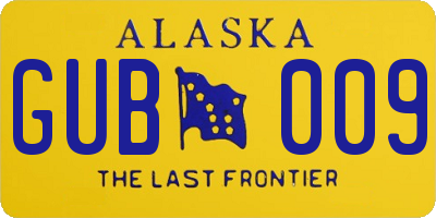 AK license plate GUB009