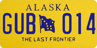 AK license plate GUB014