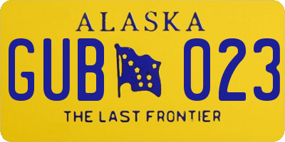 AK license plate GUB023