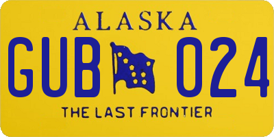 AK license plate GUB024