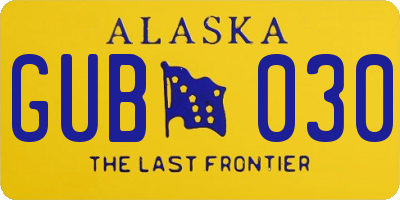 AK license plate GUB030