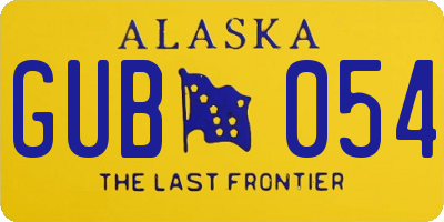AK license plate GUB054