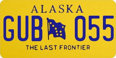 AK license plate GUB055