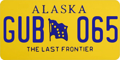 AK license plate GUB065