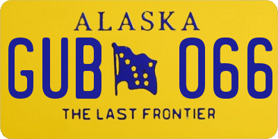AK license plate GUB066