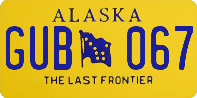 AK license plate GUB067
