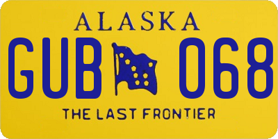 AK license plate GUB068