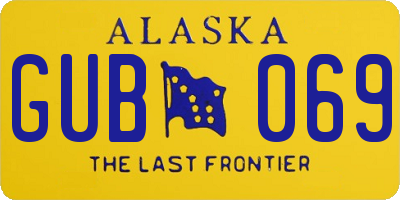 AK license plate GUB069