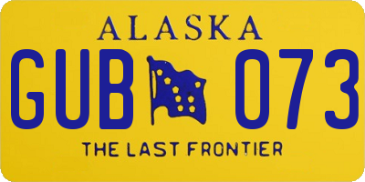 AK license plate GUB073