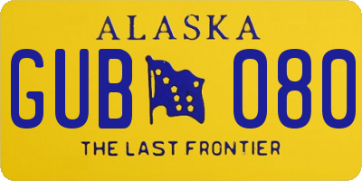 AK license plate GUB080