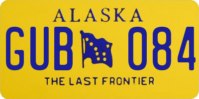 AK license plate GUB084