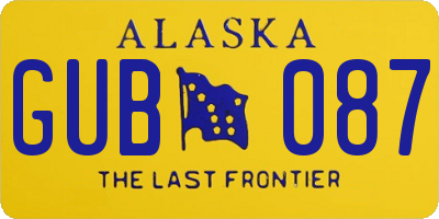 AK license plate GUB087