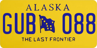 AK license plate GUB088