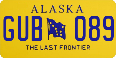 AK license plate GUB089
