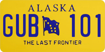 AK license plate GUB101