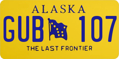 AK license plate GUB107