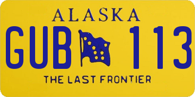 AK license plate GUB113