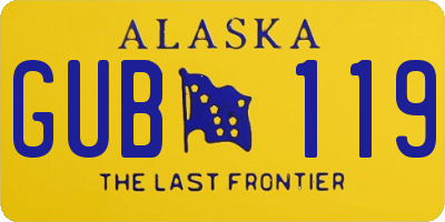 AK license plate GUB119