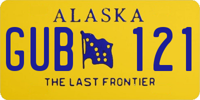 AK license plate GUB121