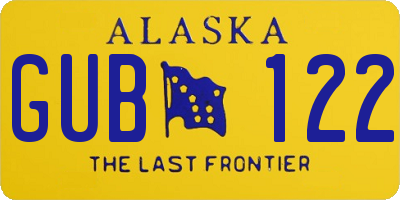 AK license plate GUB122