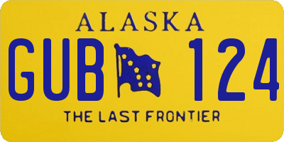 AK license plate GUB124