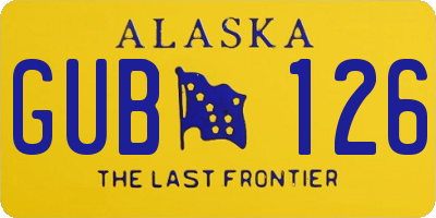 AK license plate GUB126