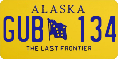 AK license plate GUB134