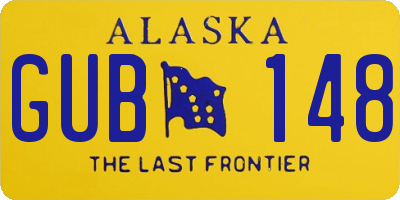 AK license plate GUB148