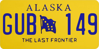 AK license plate GUB149