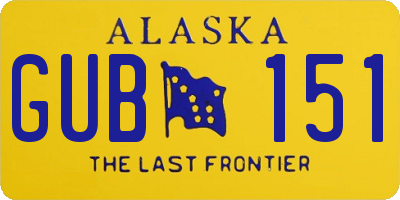 AK license plate GUB151