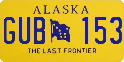 AK license plate GUB153