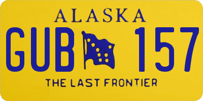 AK license plate GUB157