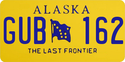 AK license plate GUB162