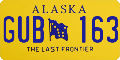 AK license plate GUB163