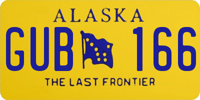 AK license plate GUB166