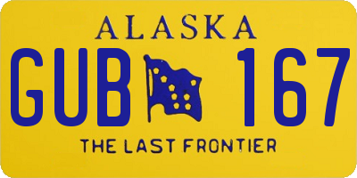 AK license plate GUB167